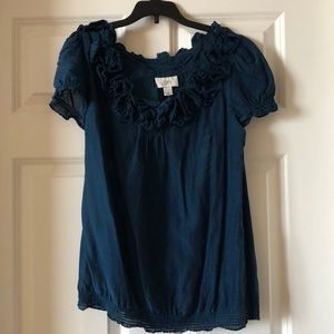 Flower detailed neck blouse 👚